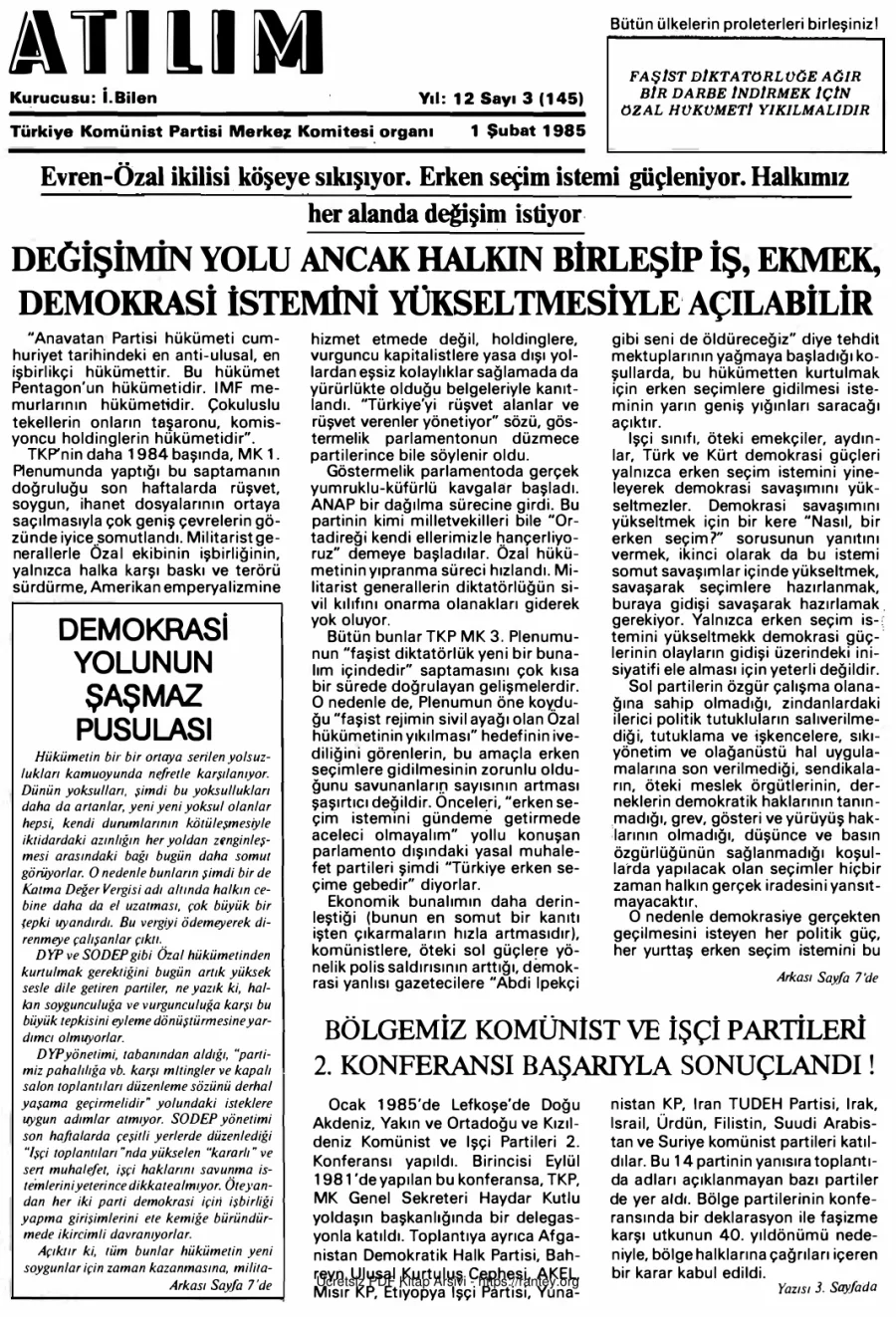 Atılım Sayı 145 - 01 Şubat 1984 kapak görseli