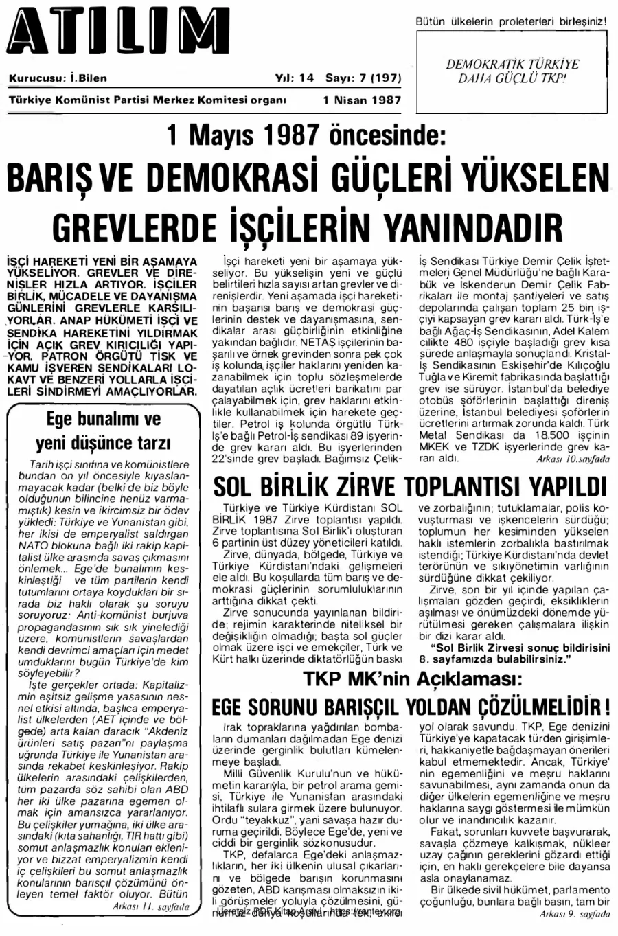 Atılım Sayı 197 - 01 Nisan 1987 kapak görseli