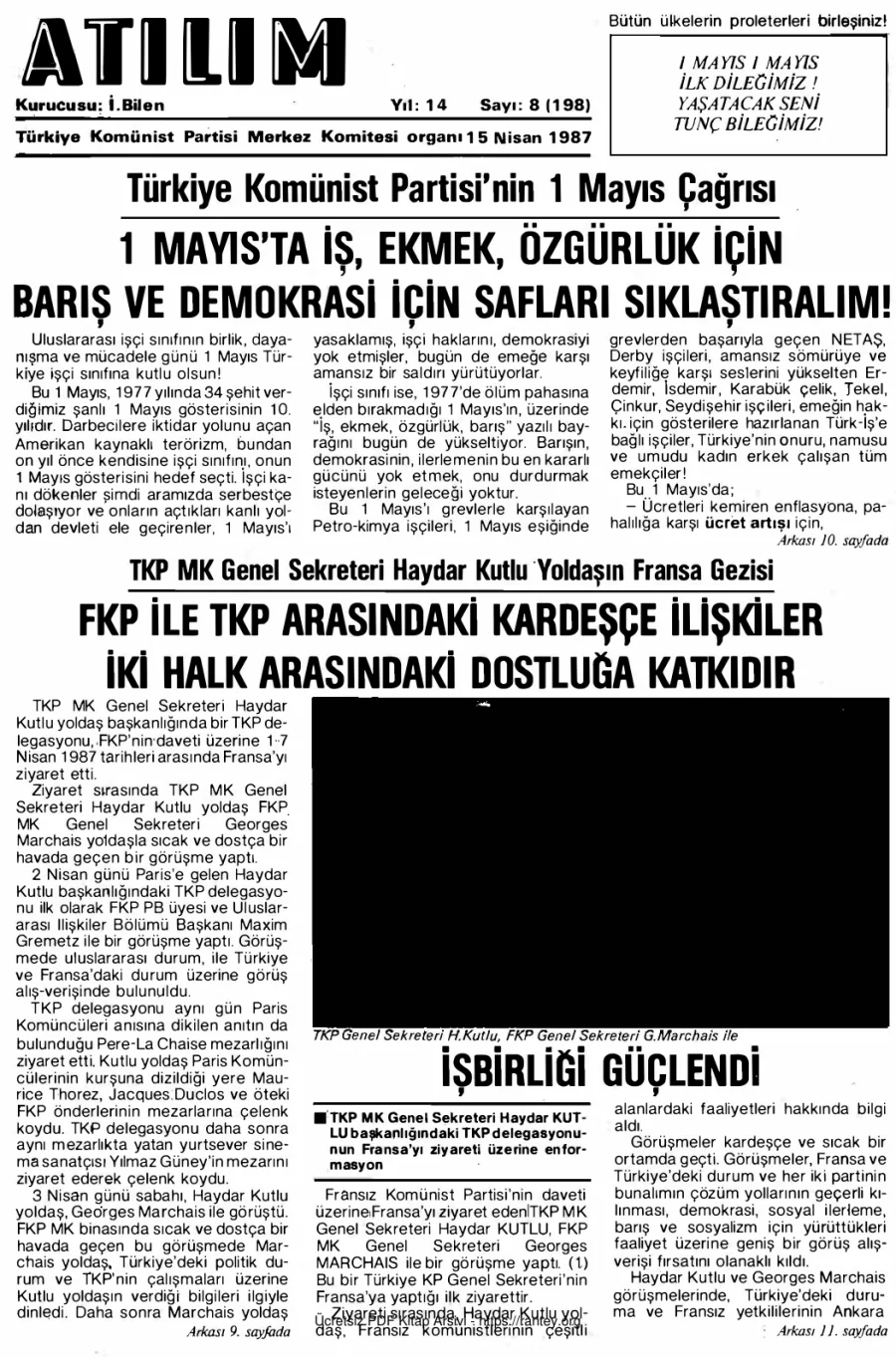 Atılım Sayı 198 - 15 Nisan 1987 kapak görseli