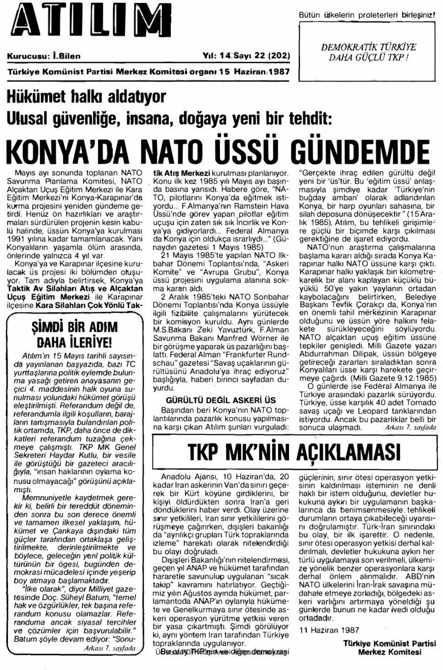 Atılım Sayı 202 - 15 Haziran 1987 kapak görseli
