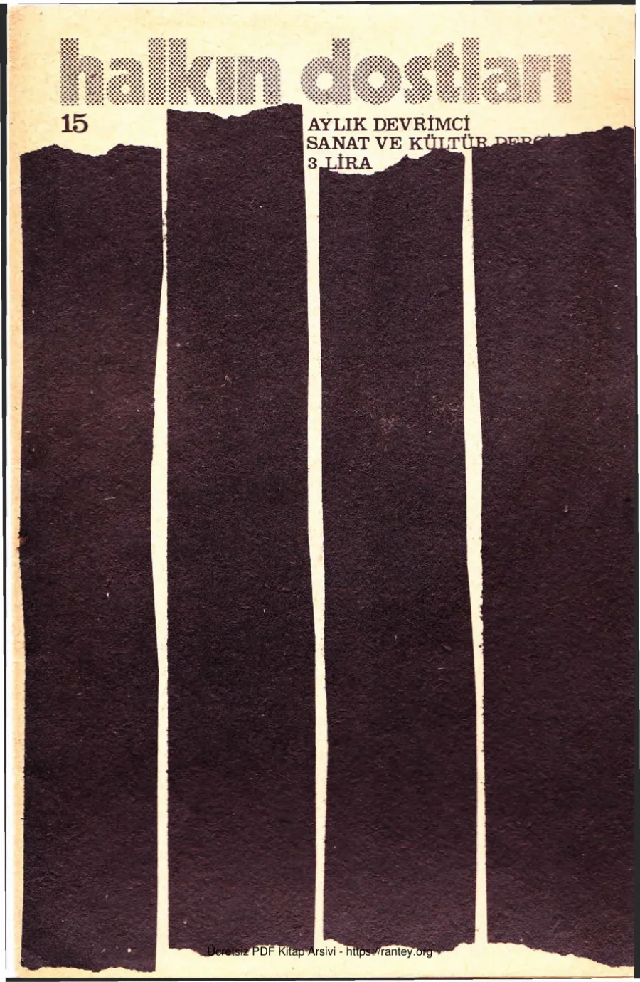 Aylık Devrimci Sanat ve Kültür Dergisi Sayı 15 Haziran 1971 kapak görseli