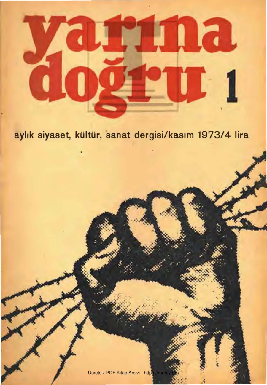 Aylık Siyaset Kültür Sanat Dergisi Sayı 01 Kasım 1973 kapak görseli