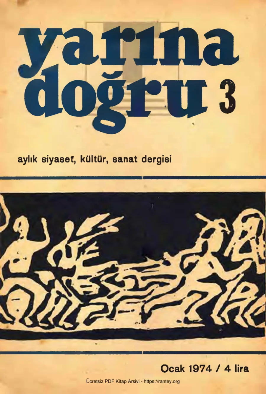 Aylık Siyaset Kültür Sanat Dergisi Sayı 03 Ocak 1974 kapak görseli