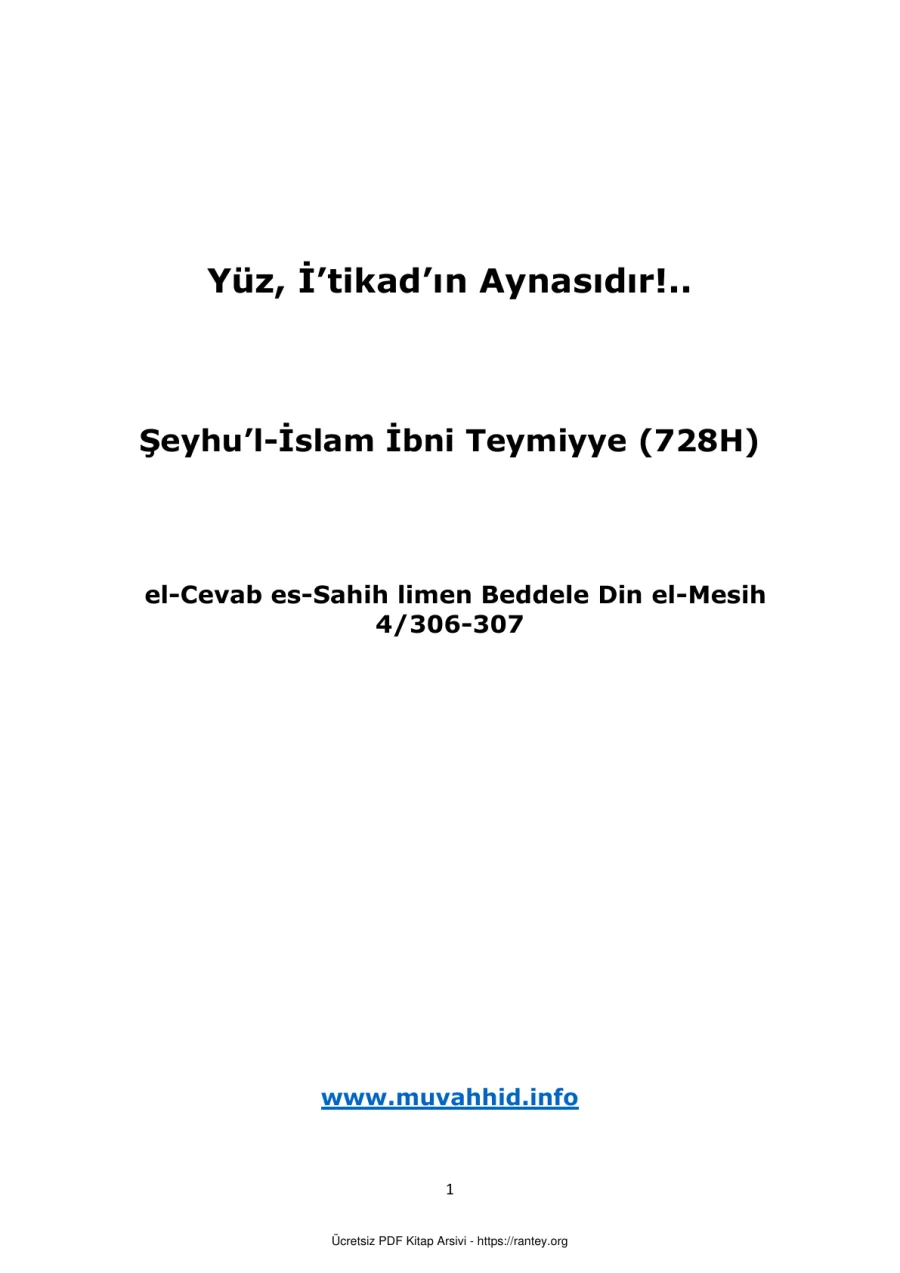 Aynasıdır İbni Teymiyye Ebu Abdulmumin Tekin Mıhçı kapak görseli