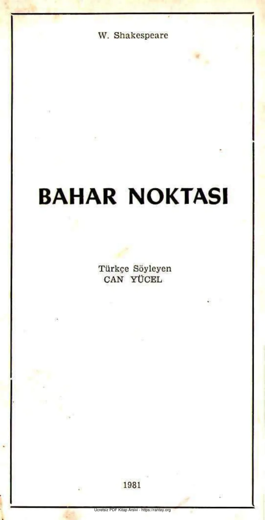 Bahar Noktası ya da Bir Yaz Gecesi Rüyası kapak görseli