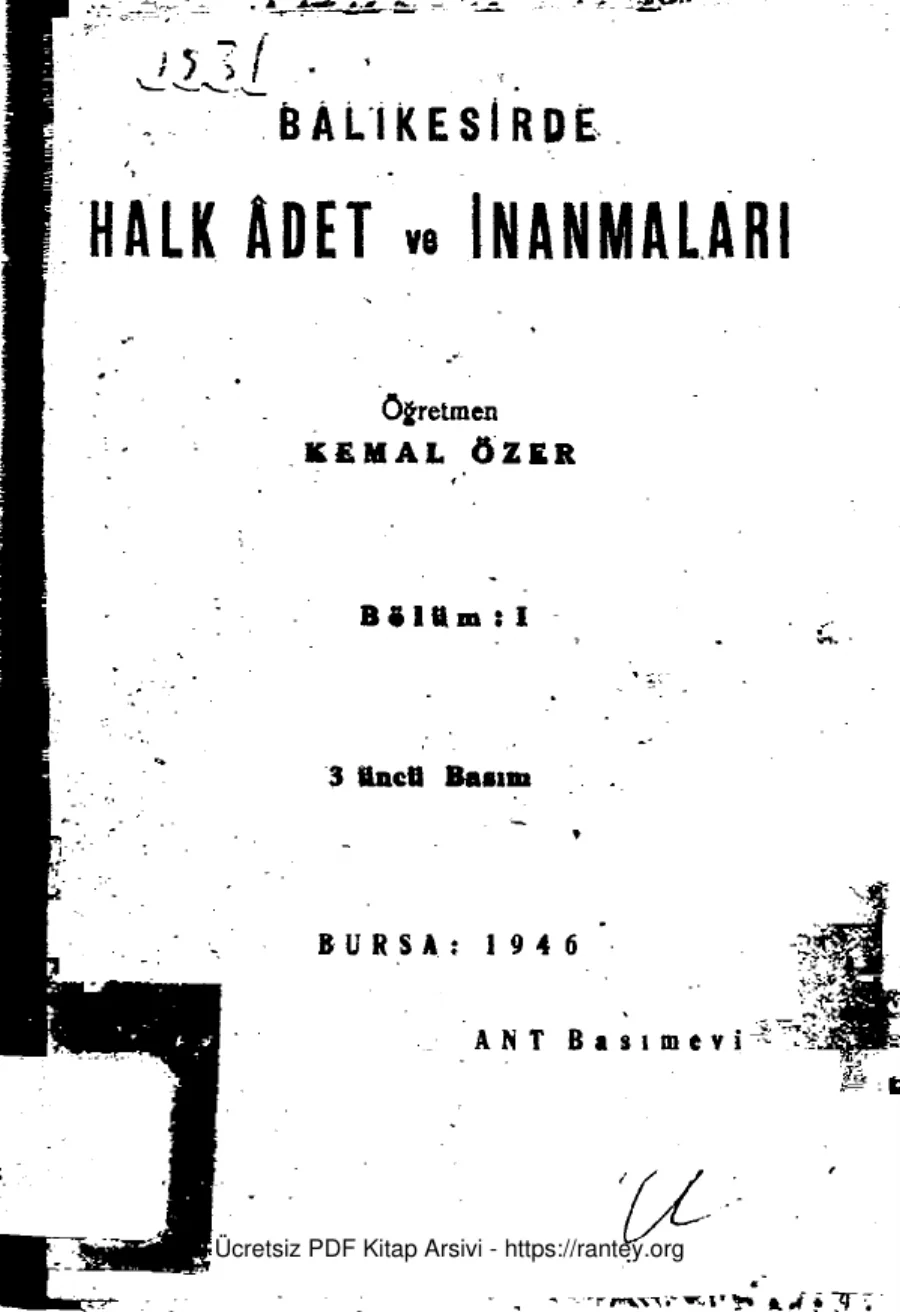 Balıkesirde Halk Adet ve İnanmaları kapak görseli