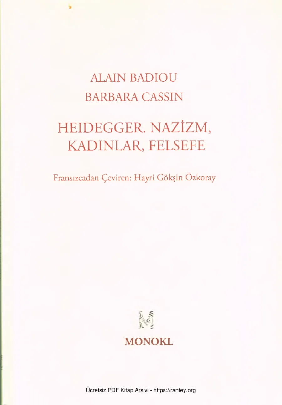 Barbara Cassin Heidegger Nazizm Kadınlar Felsefe kapak görseli