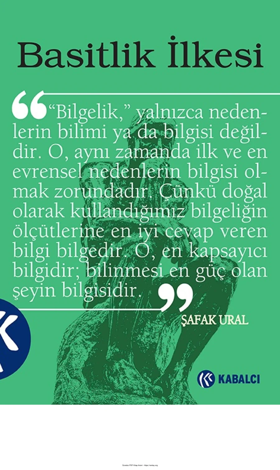 Basitlik İlkesi Kabalcı Yayınları kapak görseli