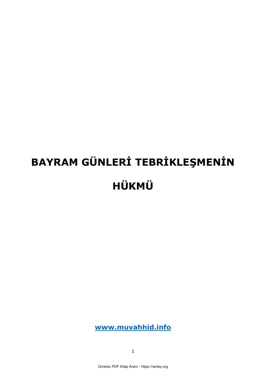BAYRAM GÜNLERİ TEBRİKLEŞMENİN Ebu Abdulmumin Tekin Mıhçı kapak görseli