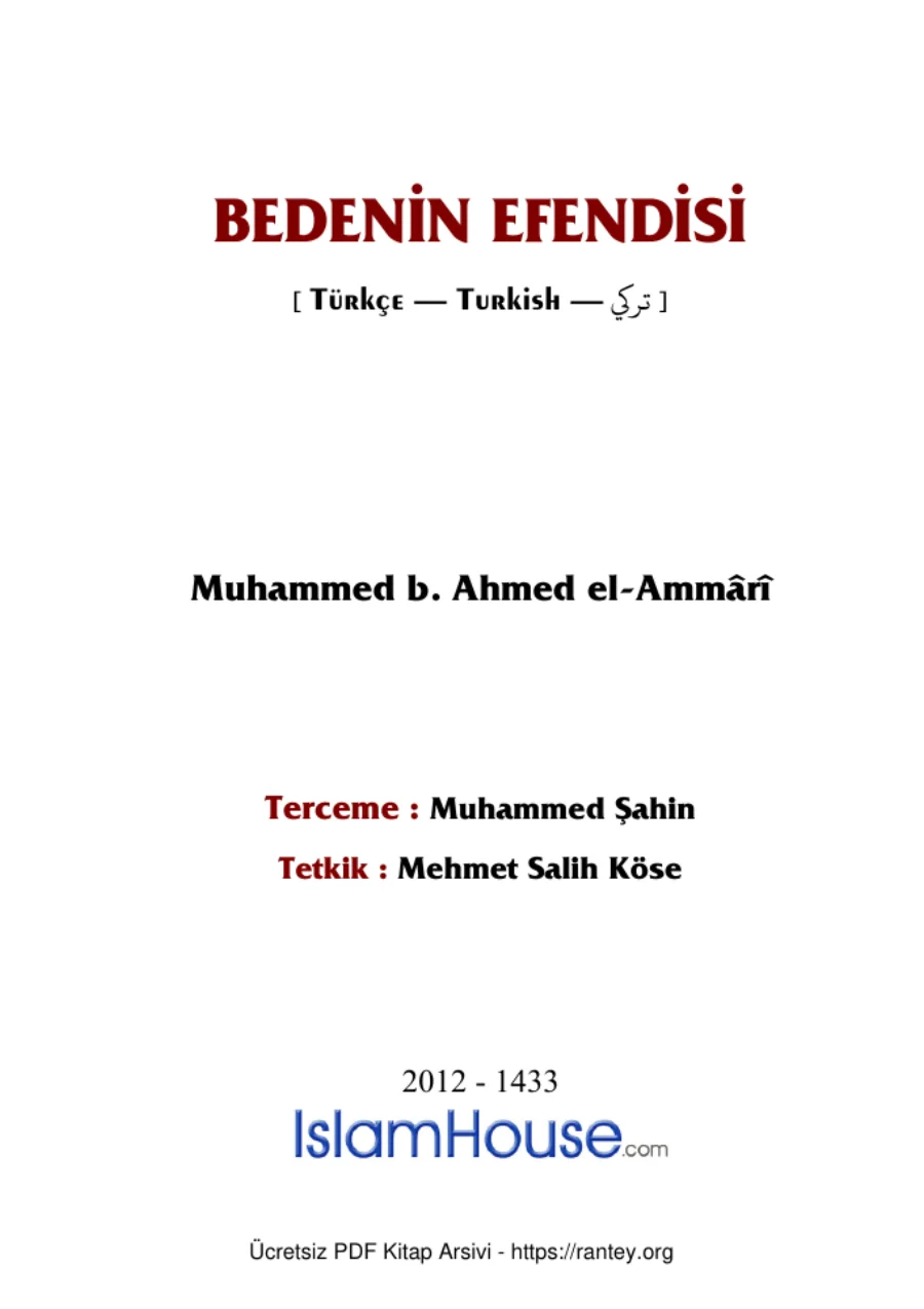 BEDENİN EFENDİSİ kapak görseli