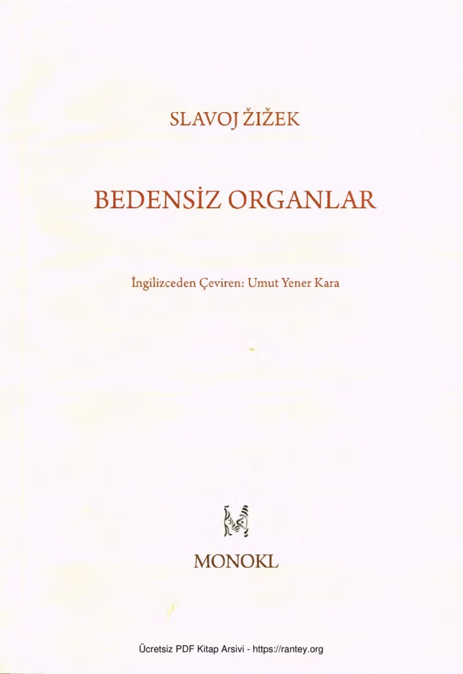 Bedensiz Organlar Monokl Yayınları kapak görseli