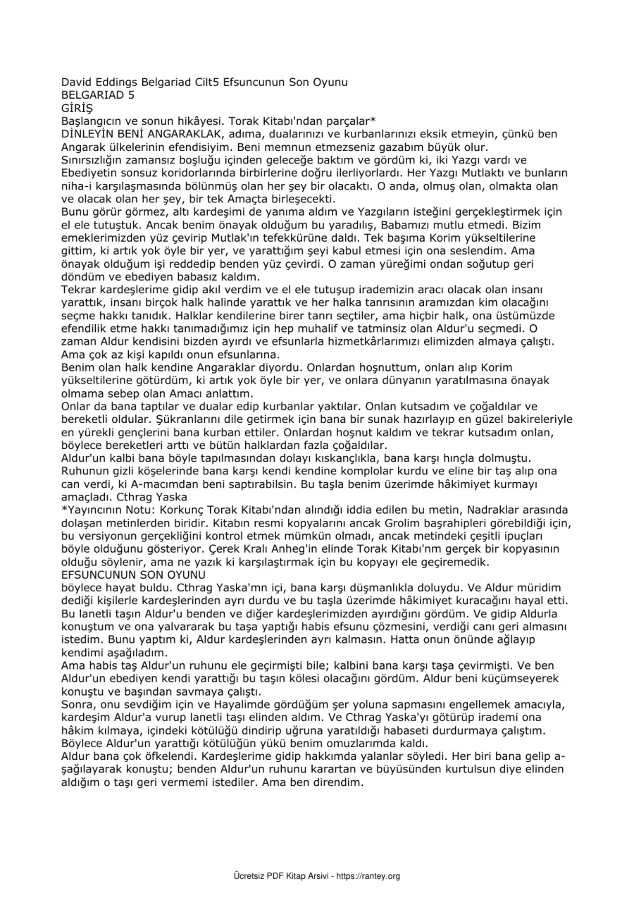 Belgariad 5 Efsuncunun Son Oyunu kapak görseli