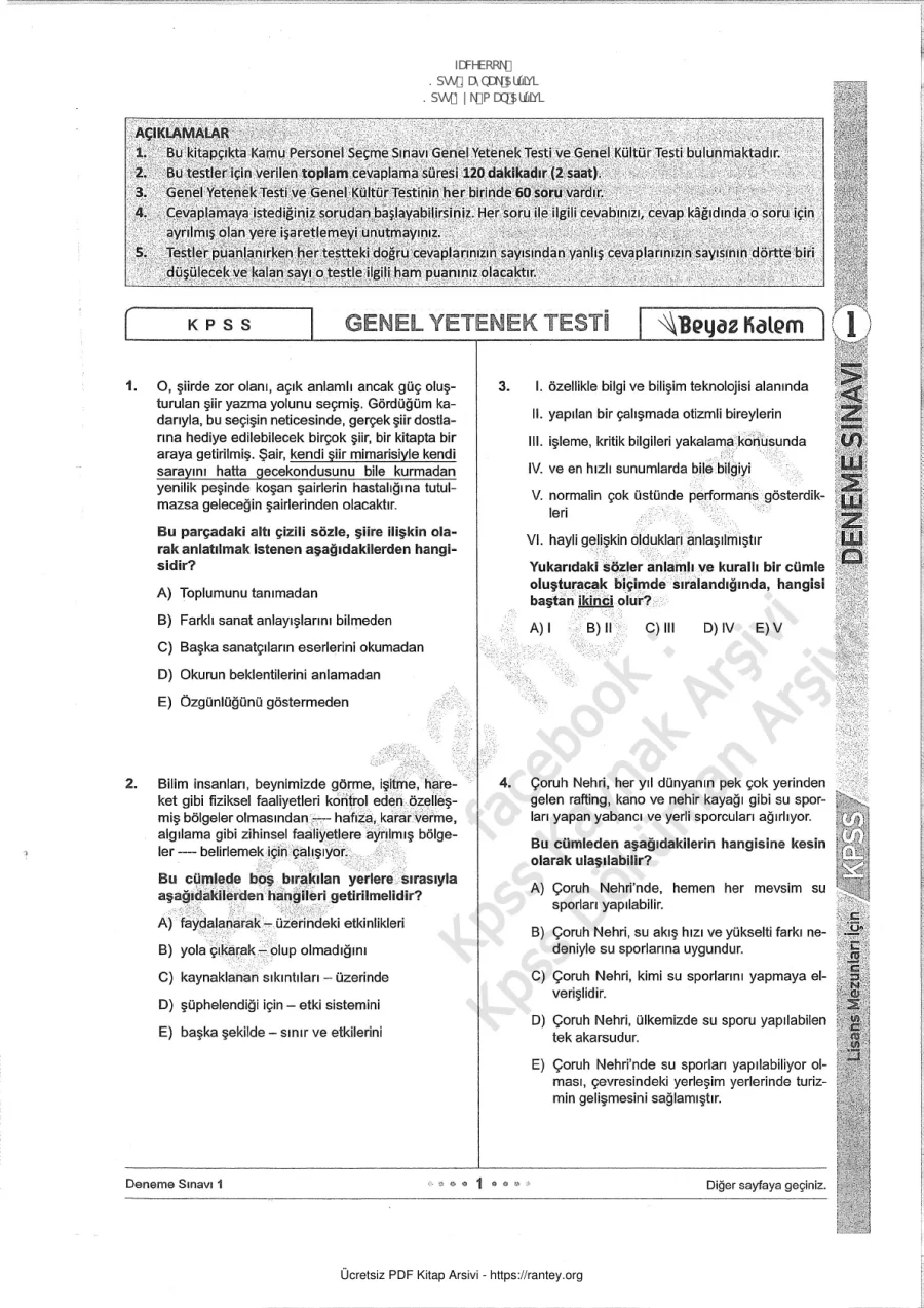 Beyazkalem 2014 TG 1 GyGk kapak görseli