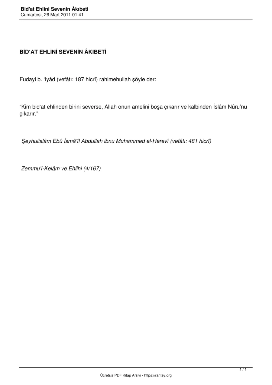 BİDAT EHLİNİ SEVENİN KIBETİ Ebu Abdulmumin Tekin Mıhçı kapak görseli