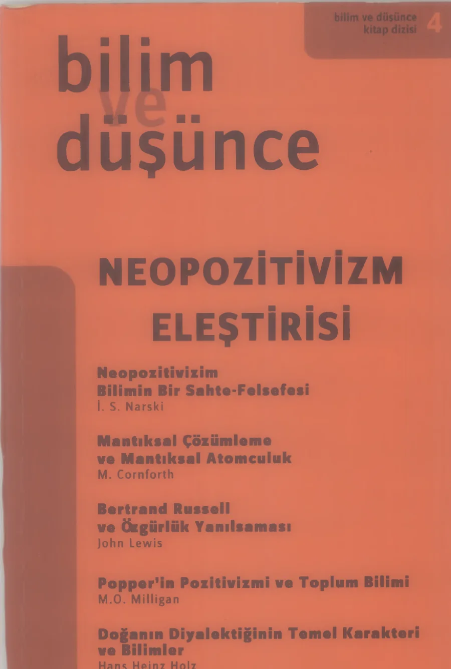 Bilim ve Düşünce Neopozitizim Eleştirisi kapak görseli