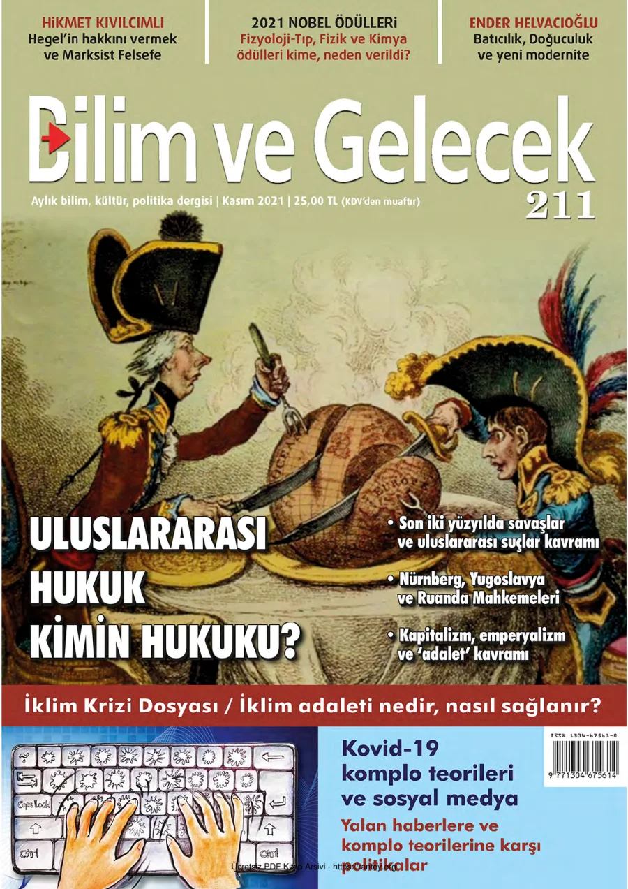 Bilim ve Gelecek Sayı 211 Kasım 2021 kapak görseli