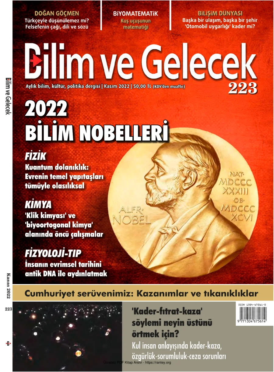 Bilim ve Gelecek Sayı 223 - Kasım 2022 kapak görseli