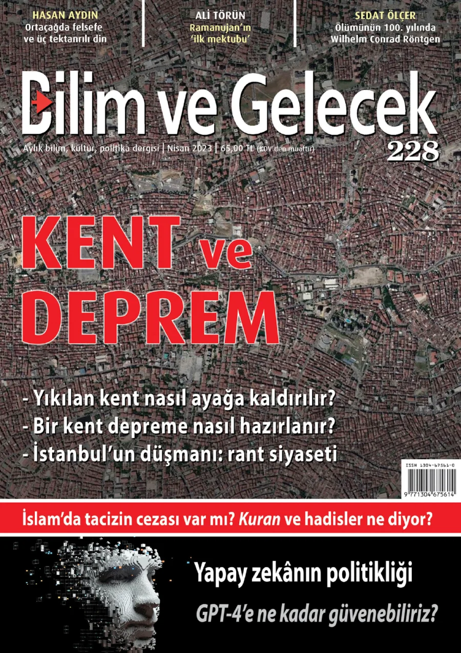 Bilim ve Gelecek Sayı 228 - Nisan 2023 kapak görseli
