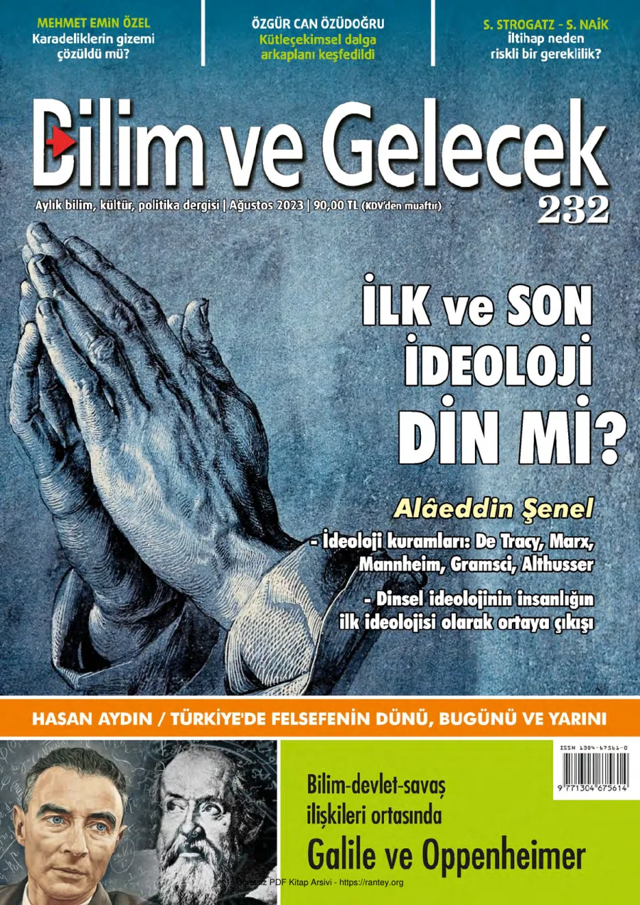 Bilim ve Gelecek Sayı 232 - Ağustos 2023 kapak görseli