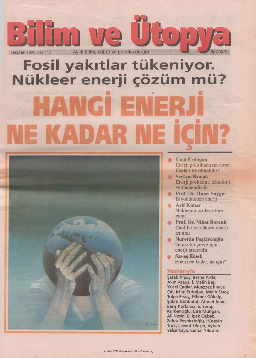 Bilim ve Ütopya Sayı 012 Haziran 1995 kapak görseli