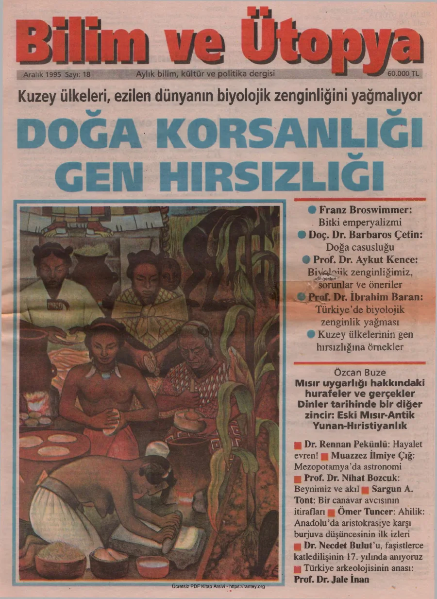 Bilim ve Ütopya Sayı 018 Aralık 1995 kapak görseli