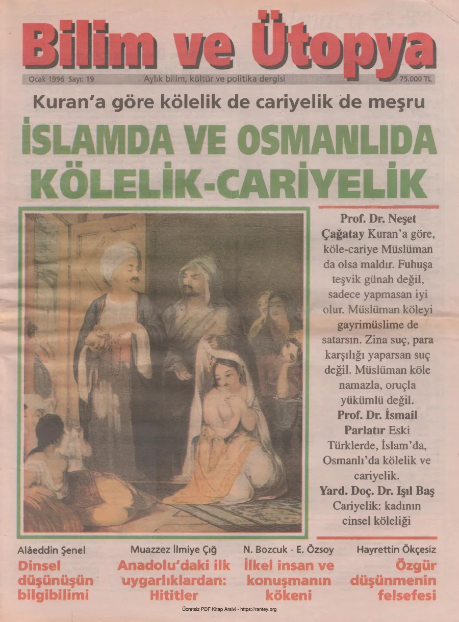 Bilim ve Ütopya Sayı 019 Ocak 1996 kapak görseli