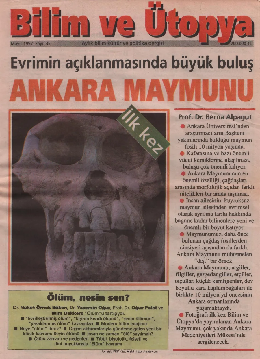 Bilim ve Ütopya Sayı 035 Mayıs 1997 kapak görseli