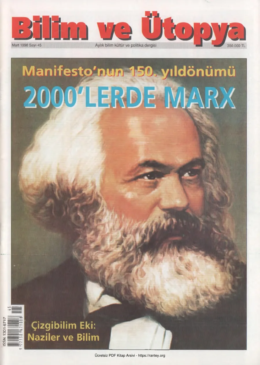 Bilim ve Ütopya Sayı 045 Mart 1998 kapak görseli