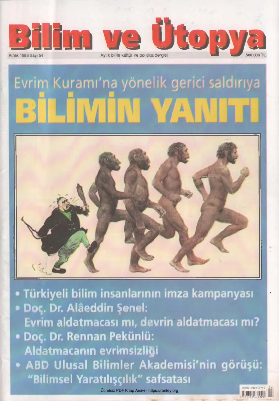 Bilim ve Ütopya Sayı 054 Aralık 1998 kapak görseli