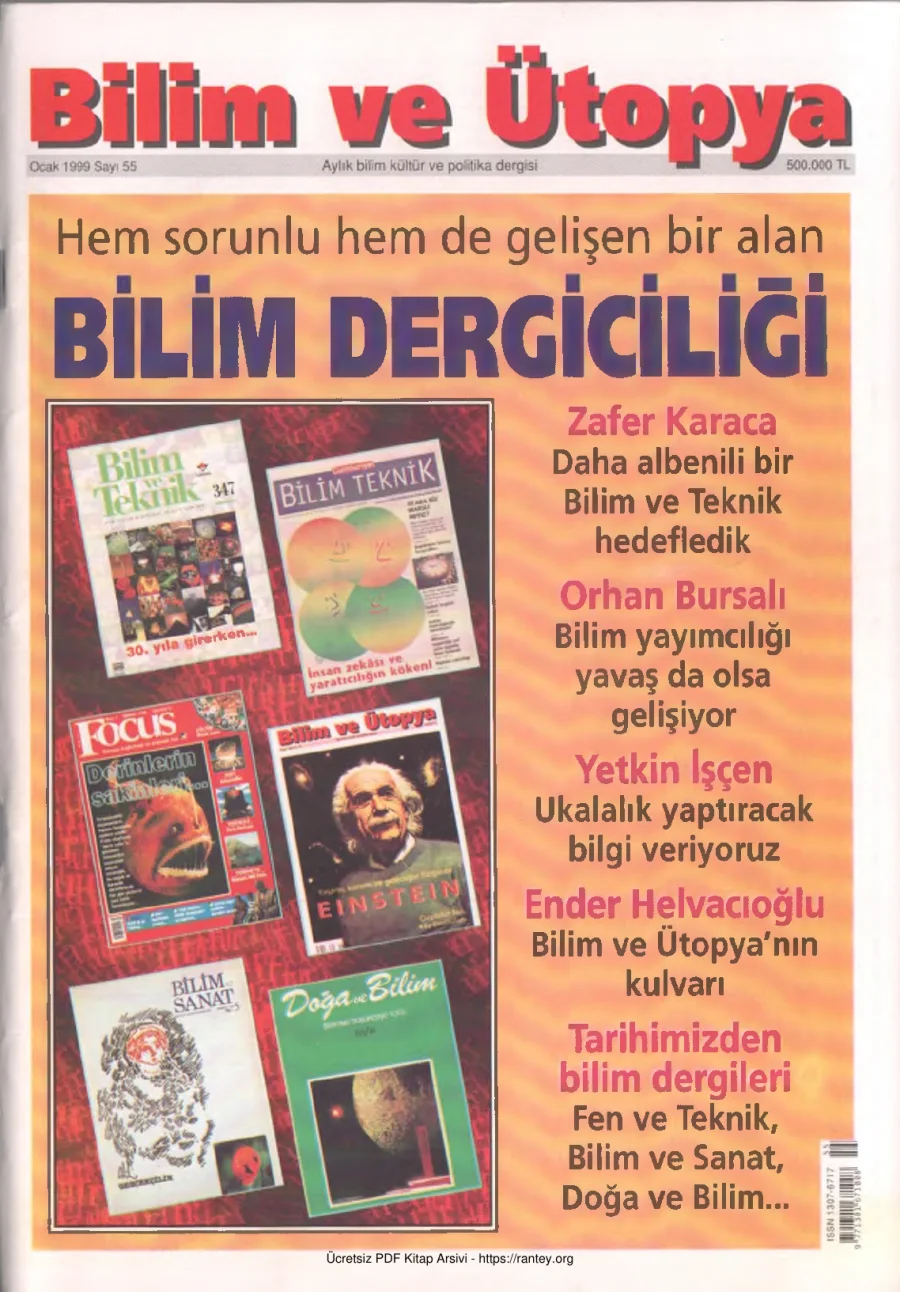 Bilim ve Ütopya Sayı 055 Ocak 1999 kapak görseli