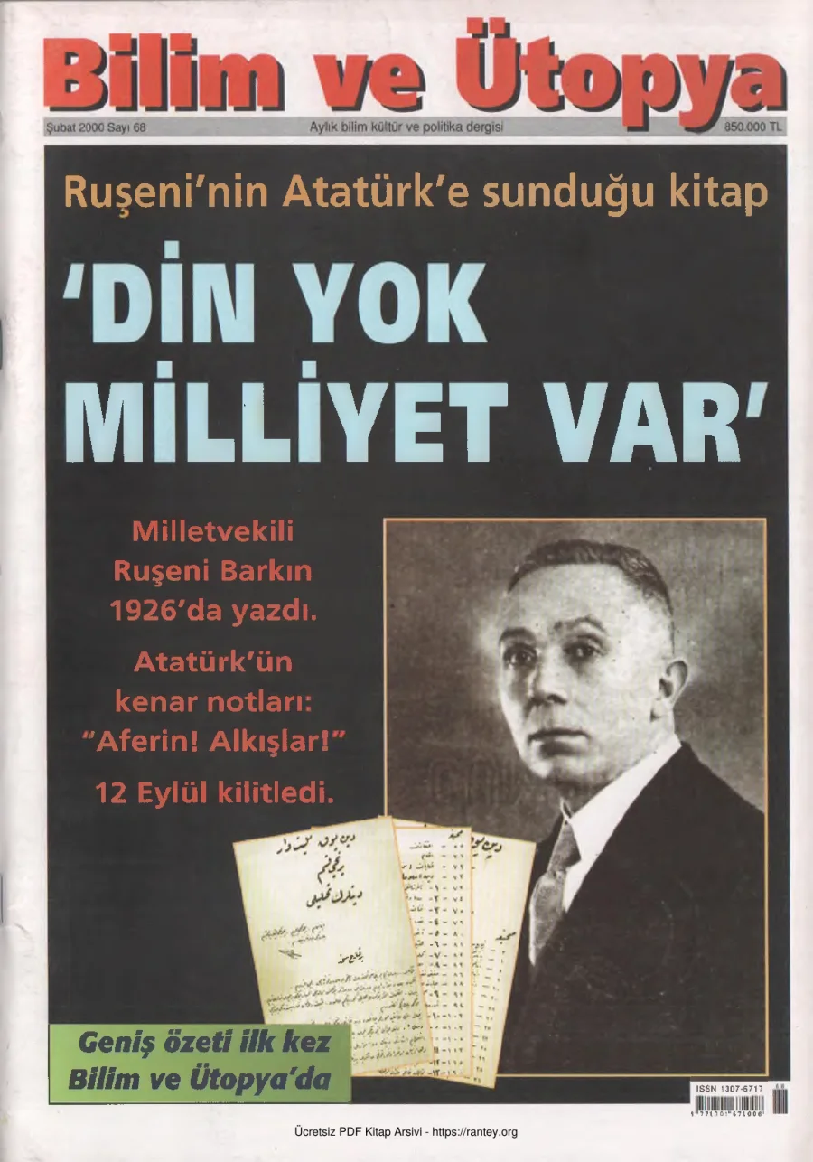 Bilim ve Ütopya Sayı 068 Şubat 2000 kapak görseli