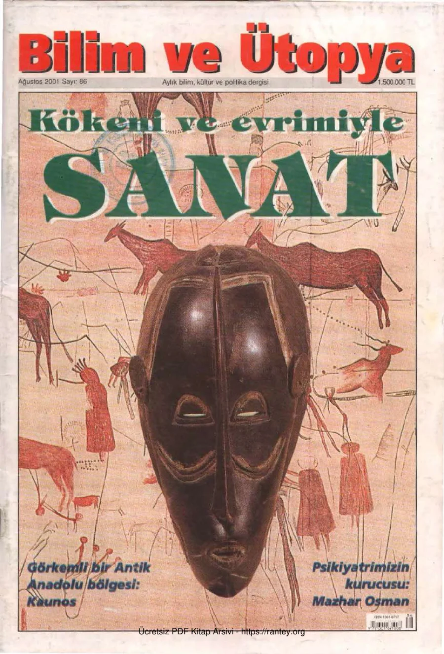 Bilim ve Ütopya Sayı 086 Ağustos 2001 kapak görseli