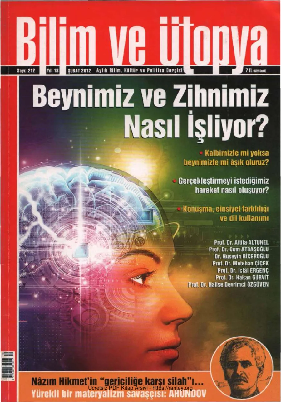 Bilim ve Ütopya Sayı 212 Şubat 2012 kapak görseli