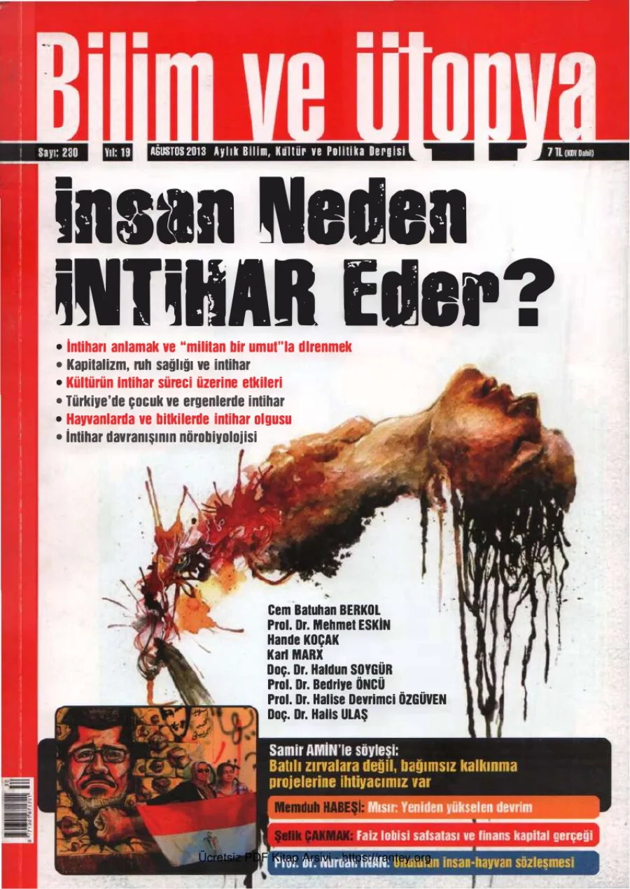 Bilim ve Ütopya Sayı 230 Ağustos 2013 kapak görseli