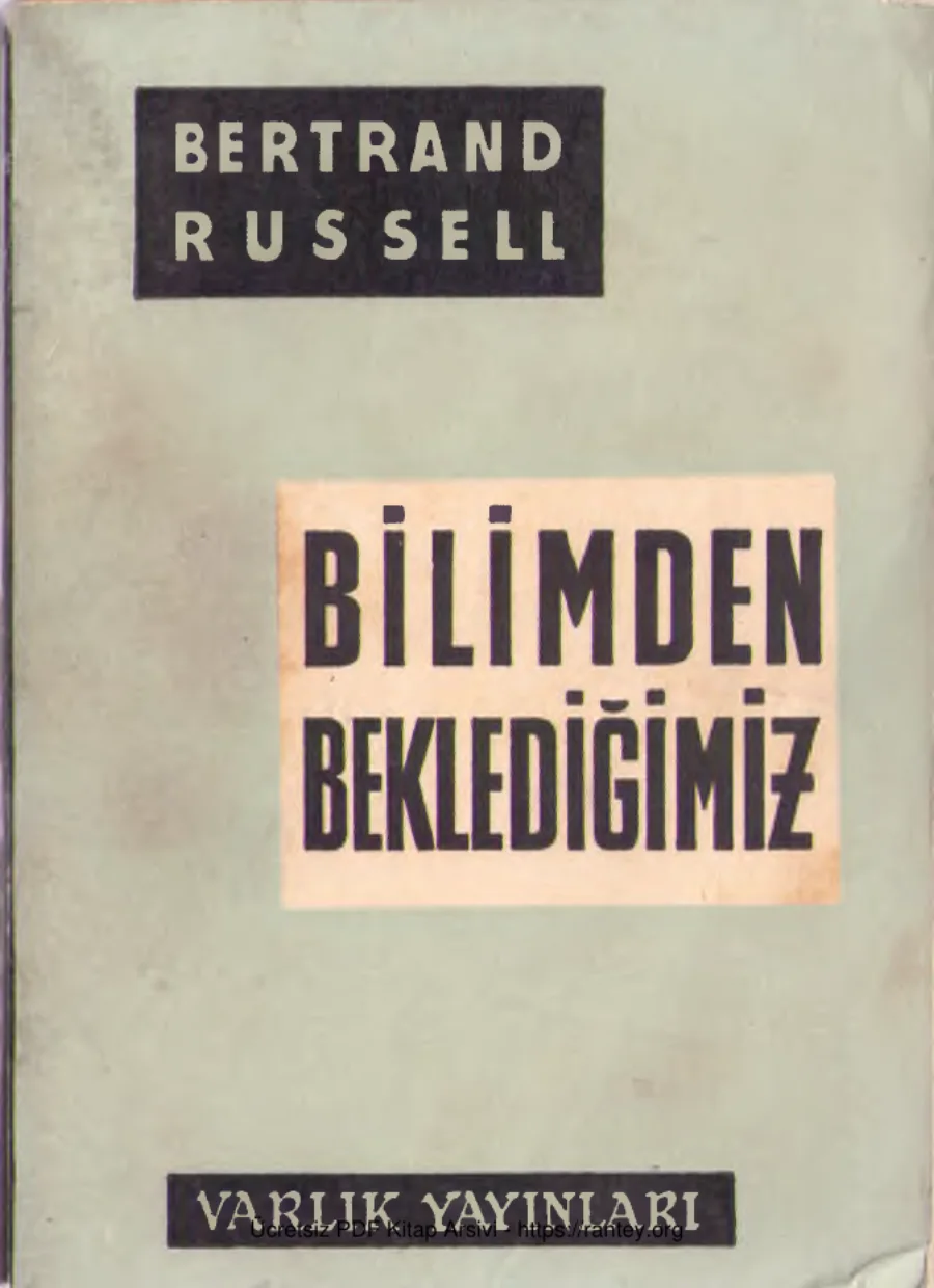 Bilimden Beklediğimiz Varlık Yayınları kapak görseli