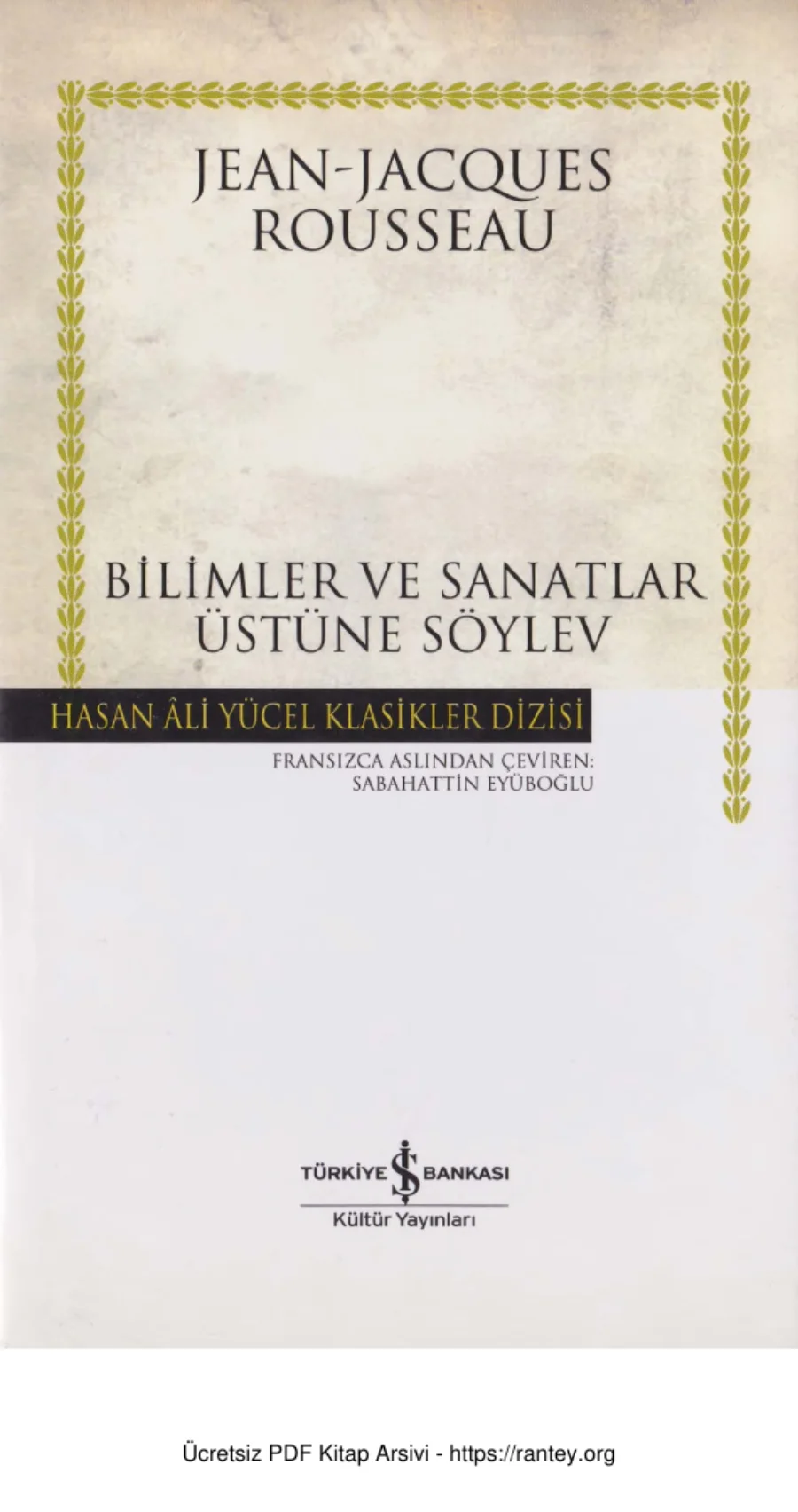 Bilimler ve Sanatlar Üstüne Söylev kapak görseli