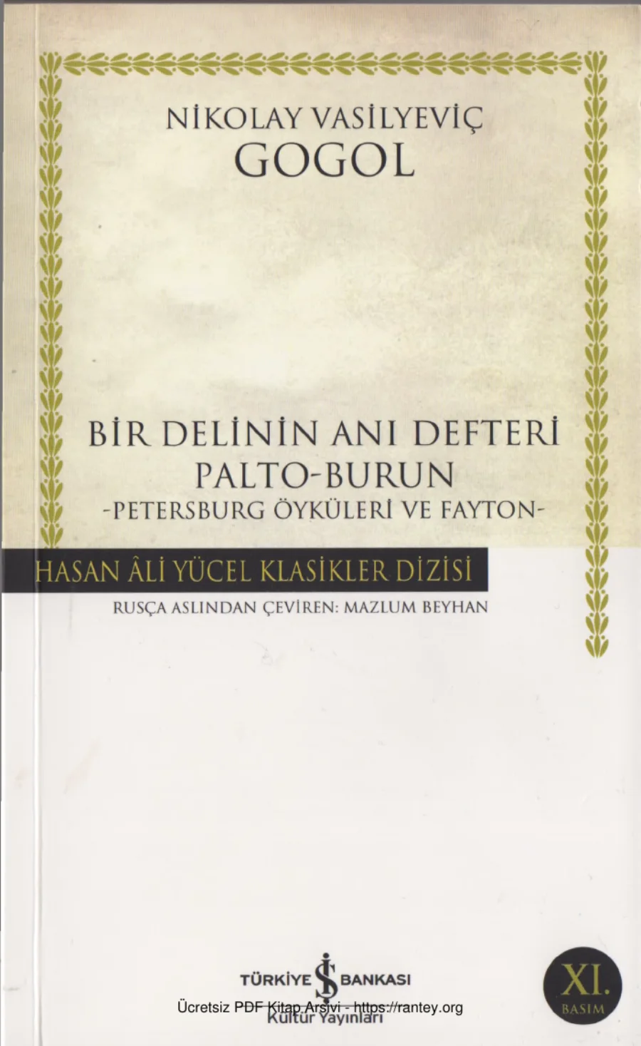 Bir Delinin Anı Defteri / Palto / Burun kapak görseli