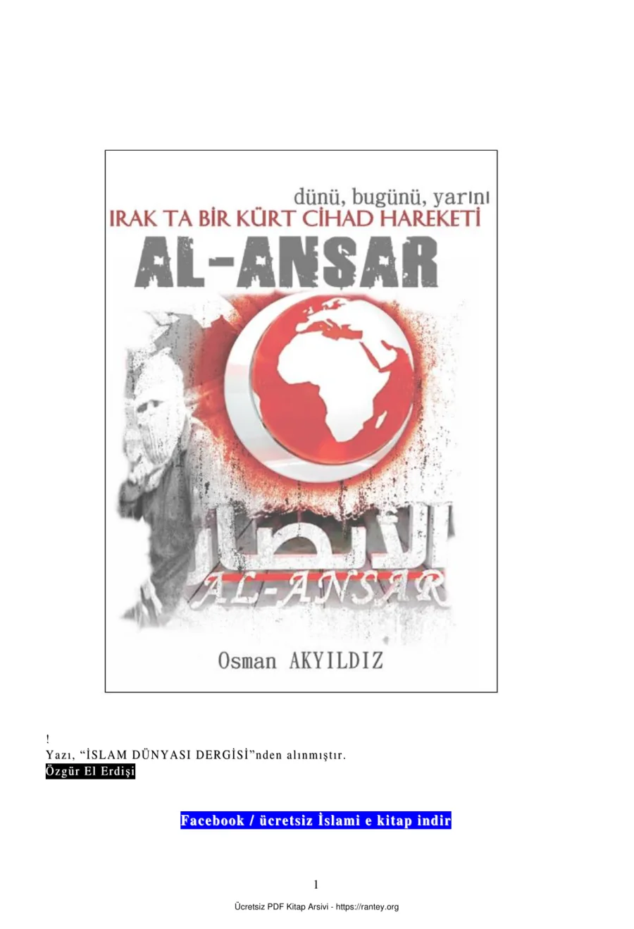 BİR KÜRT CİHAD HAREKETİ EL ANSAR Ebu Abdulmumin Tekin Mıhçı kapak görseli