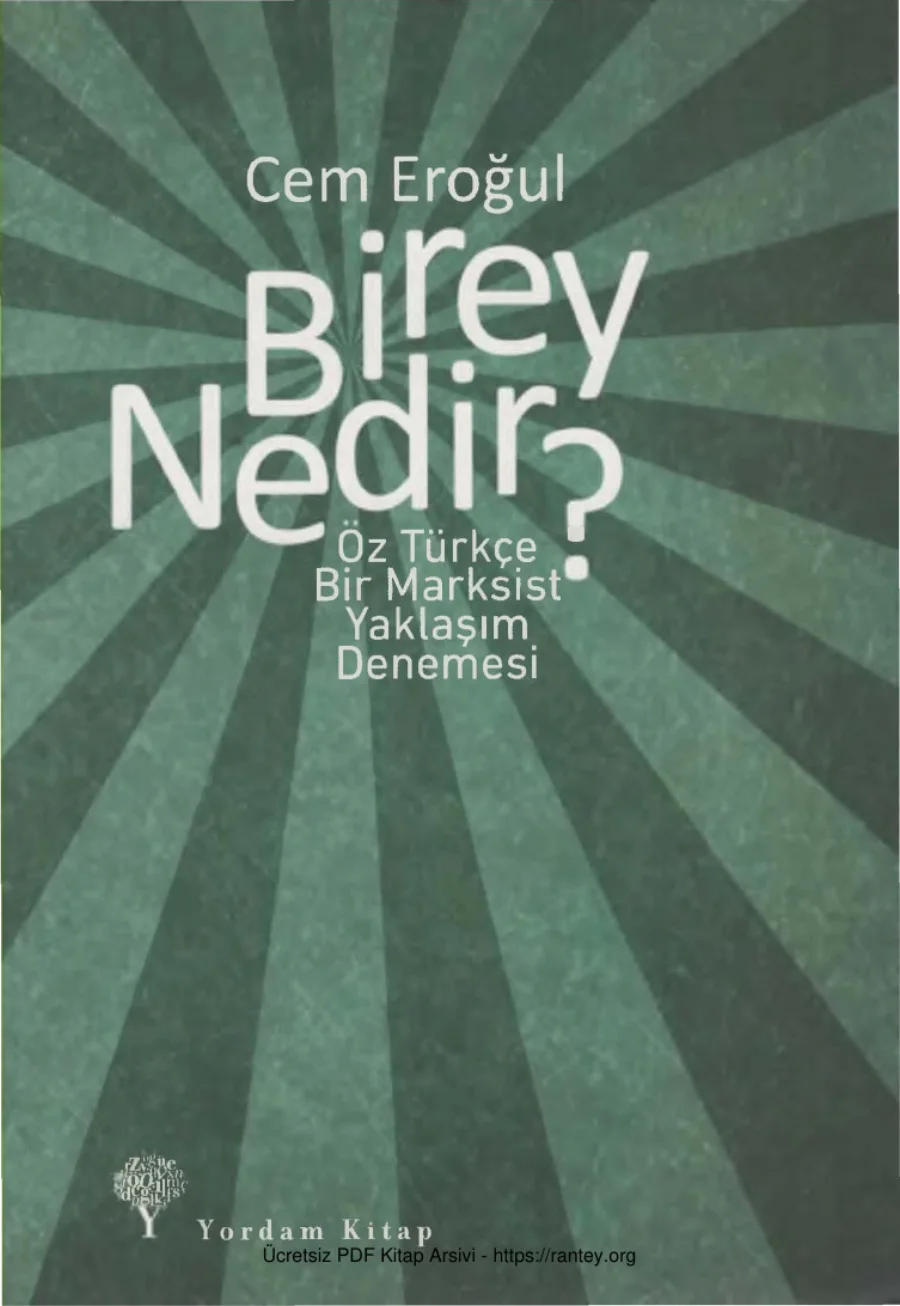 Birey Nedir Öz Türkçe Marksist Yaklaşım Denemesi kapak görseli