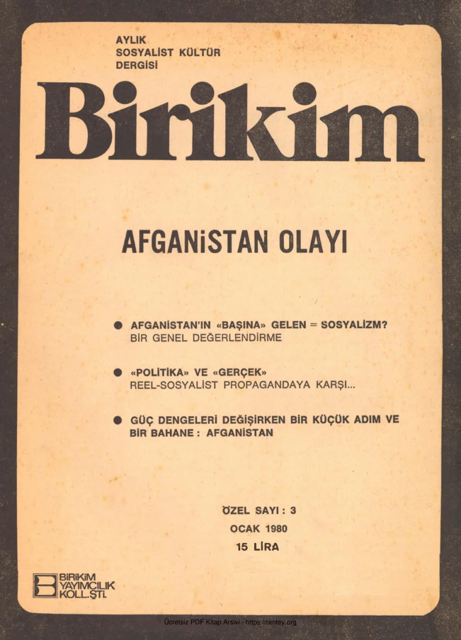Birikim Özel Sayı 004 1980 Ocak Afganistan Olayı kapak görseli