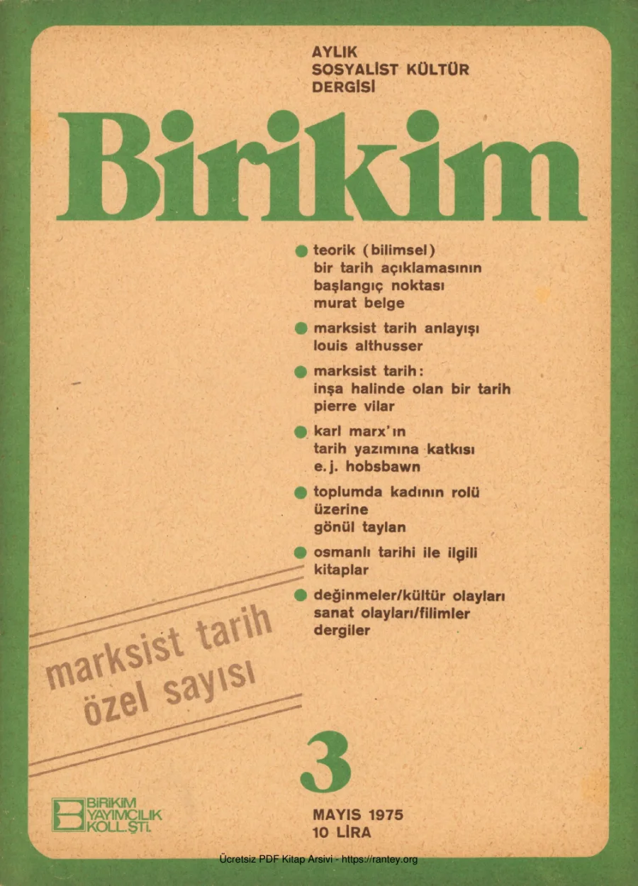 Birikim Sayı 003 1975 Mayıs kapak görseli