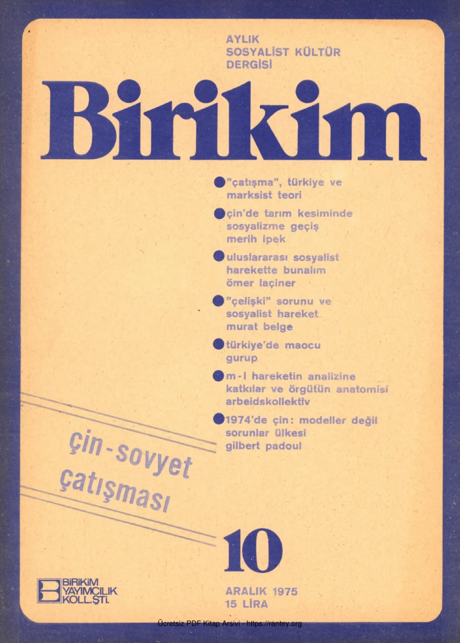 Birikim Sayı 010 1975 Aralık kapak görseli
