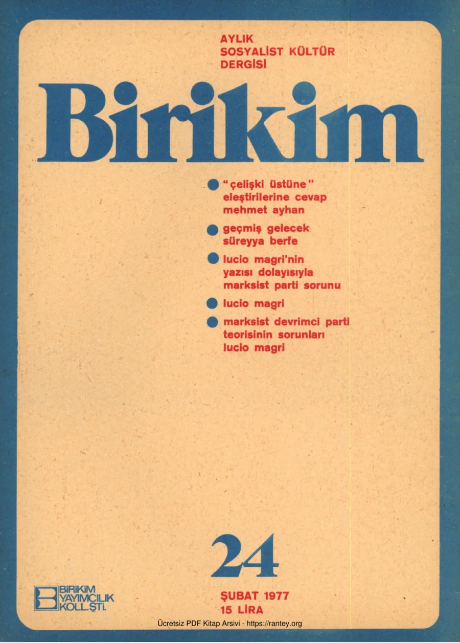 Birikim Sayı 024 1977 Şubat kapak görseli