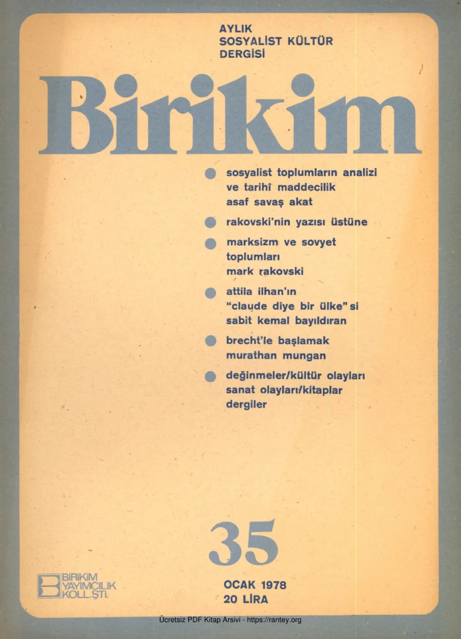 Birikim Sayı 035 1977 Aralık kapak görseli