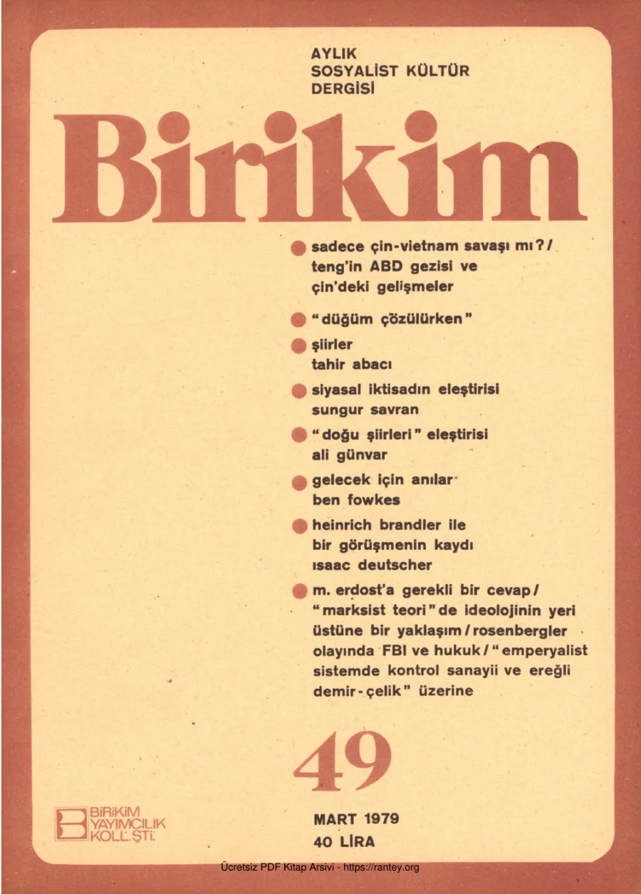 Birikim Sayı 049 1979 Mart kapak görseli