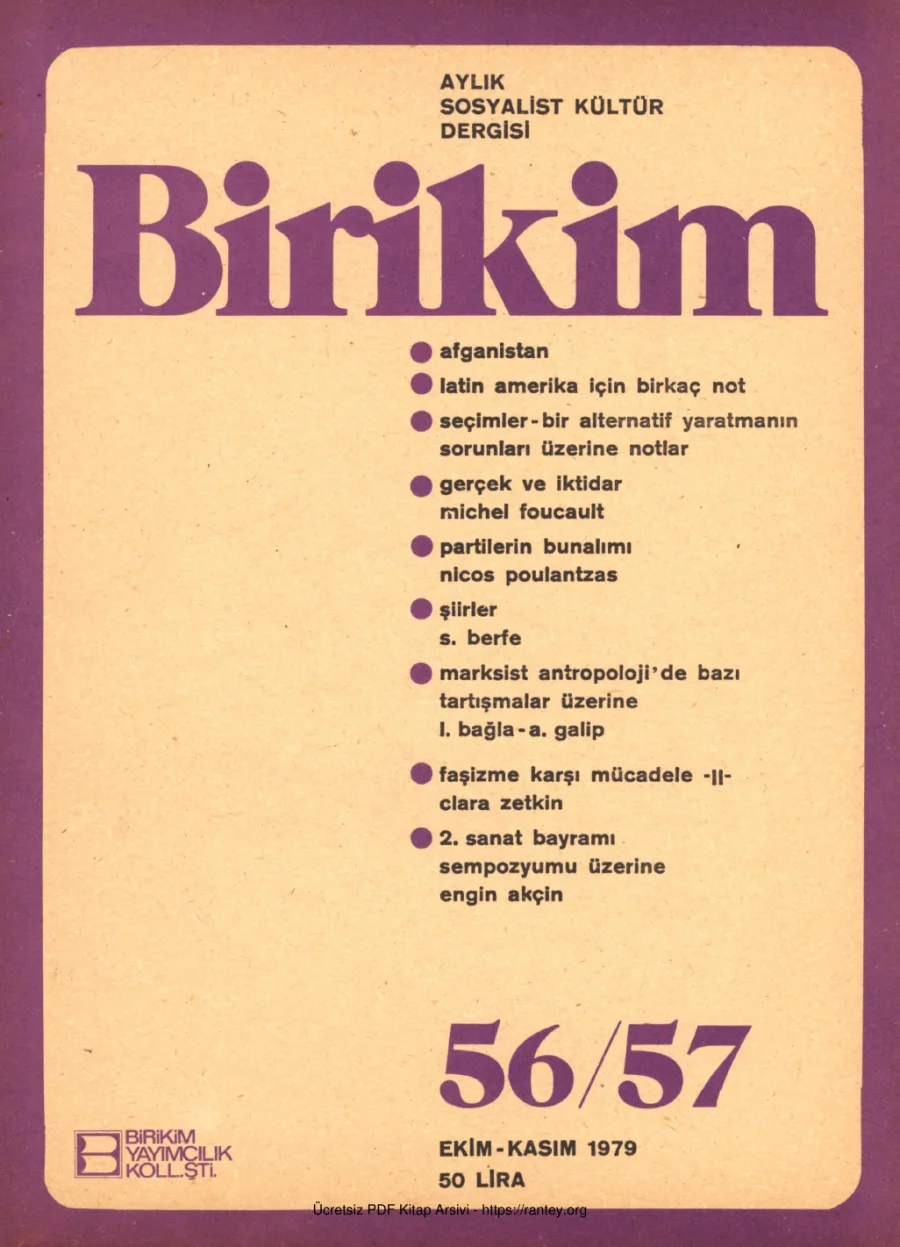 Birikim Sayı 056 057 1979 Ekim Kasım kapak görseli