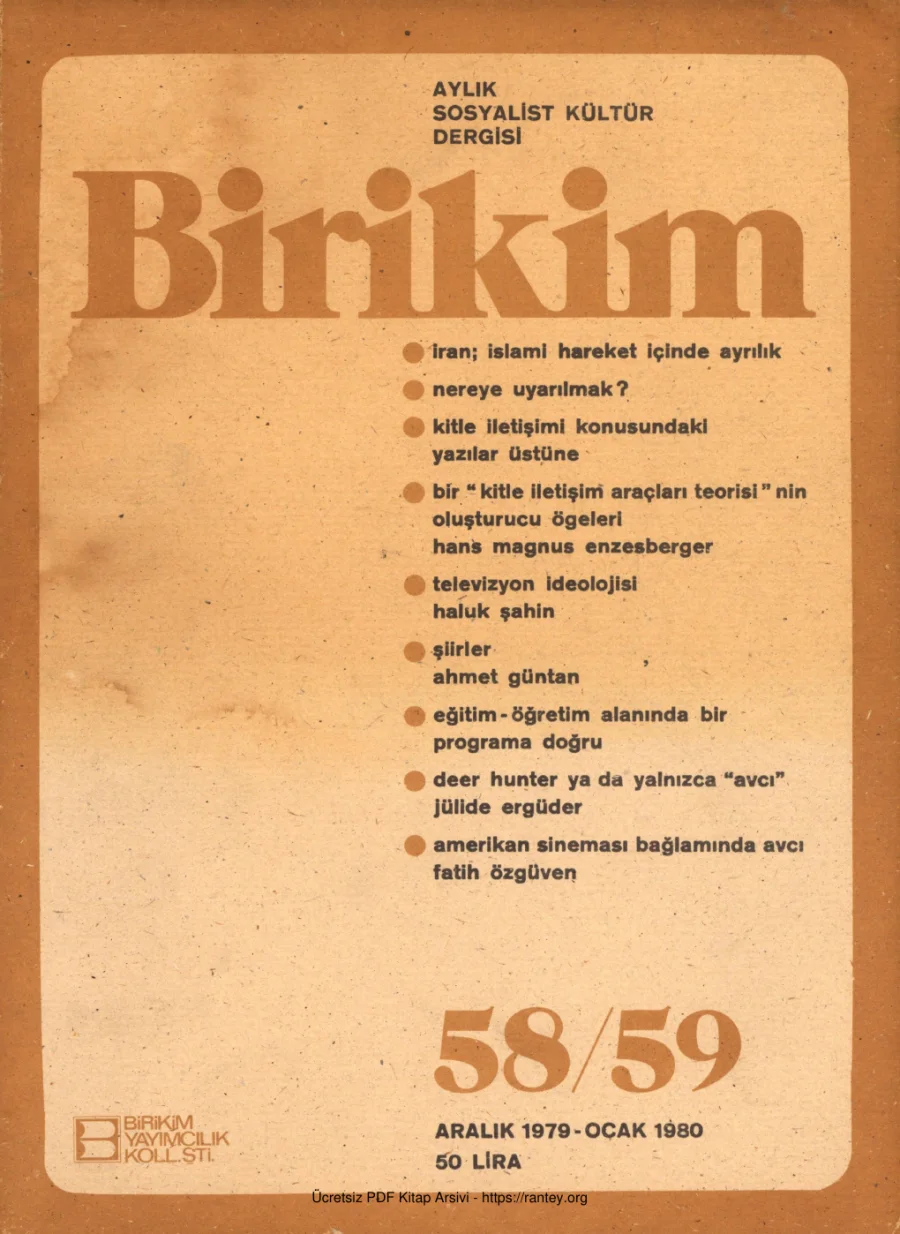 Birikim Sayı 058 059 1979 Aralık 1980 Ocak kapak görseli
