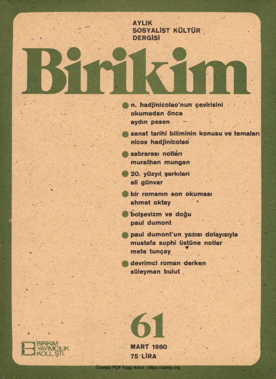 Birikim Sayı 061 1980 Mart kapak görseli