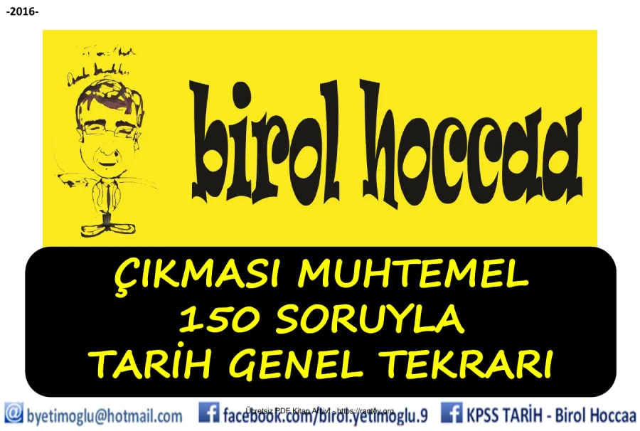 BİROL HOCCAA 2016 ÇIKMASI MUHTEMEL 150 SORUYLA GENEL TEKRAR kapak görseli