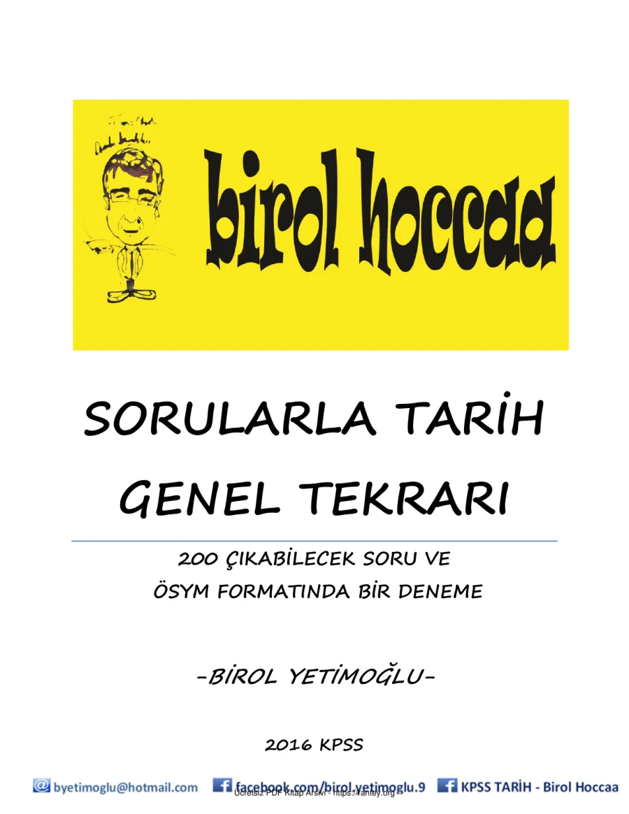 Birol Hoccaa Çıkabilecek 200 Soru ve 1 Deneme ile Tarih Genel Tekrarı kapak görseli